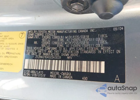 2005 Lexus Rx 330 from USA, damaged, VIN 2T2HA31U45C043039